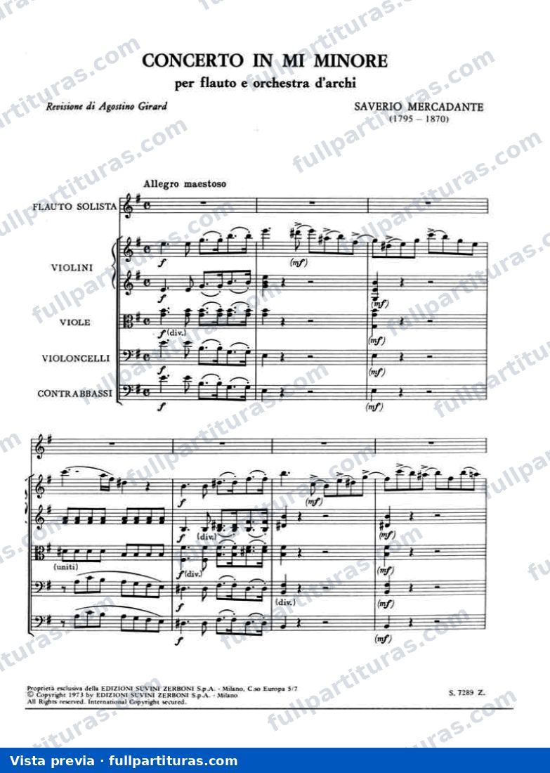 4 Canzone napoletane: Concerto mi minore para flauta y orquesta de cÃ¡mara — preview