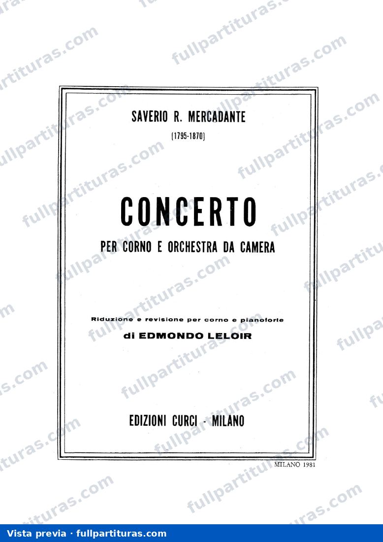 Concerto per corno e orchetra da camera — Vorschau
