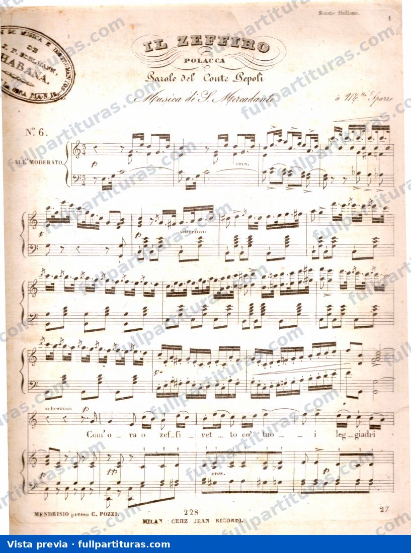 Il Zeffiro — Vorschau