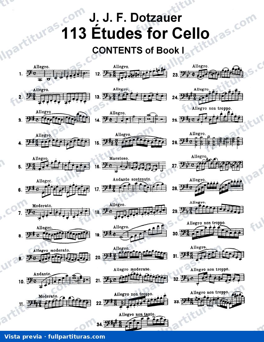 Dotzauer: Libro de ejercicios para Violoncello I — preview