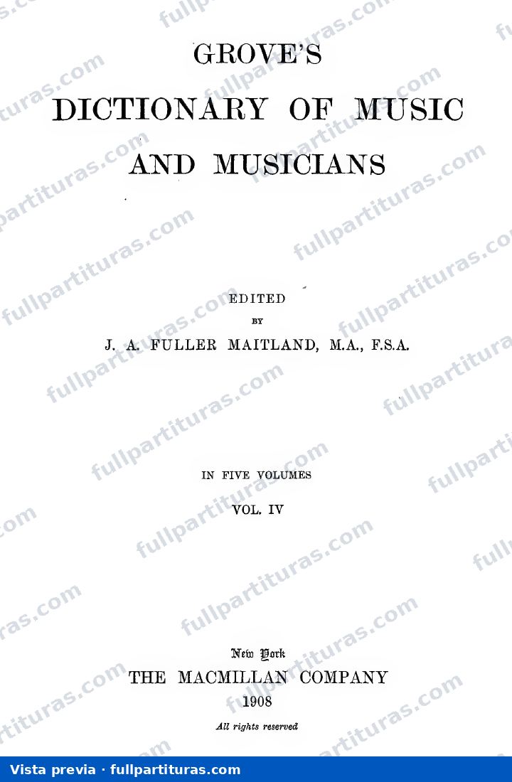 Diccionario de Música: Volumen 4 — preview