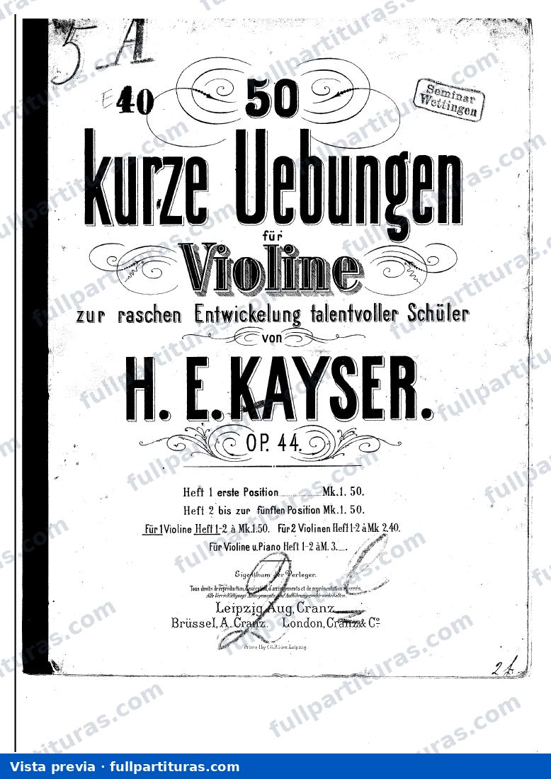 50 Ejercicios para Violín Op. 44 — preview