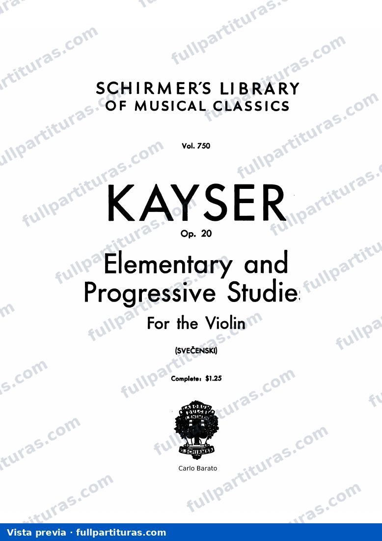 36 Estudios Progresivos para Violín Op. 20 — preview