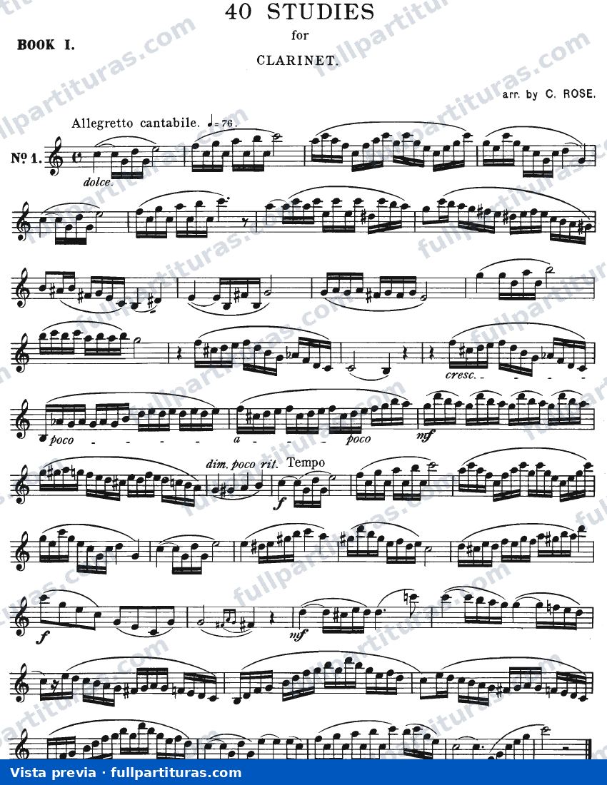 Rimsky Korsakov: 40 Estudios para Clarinete — preview