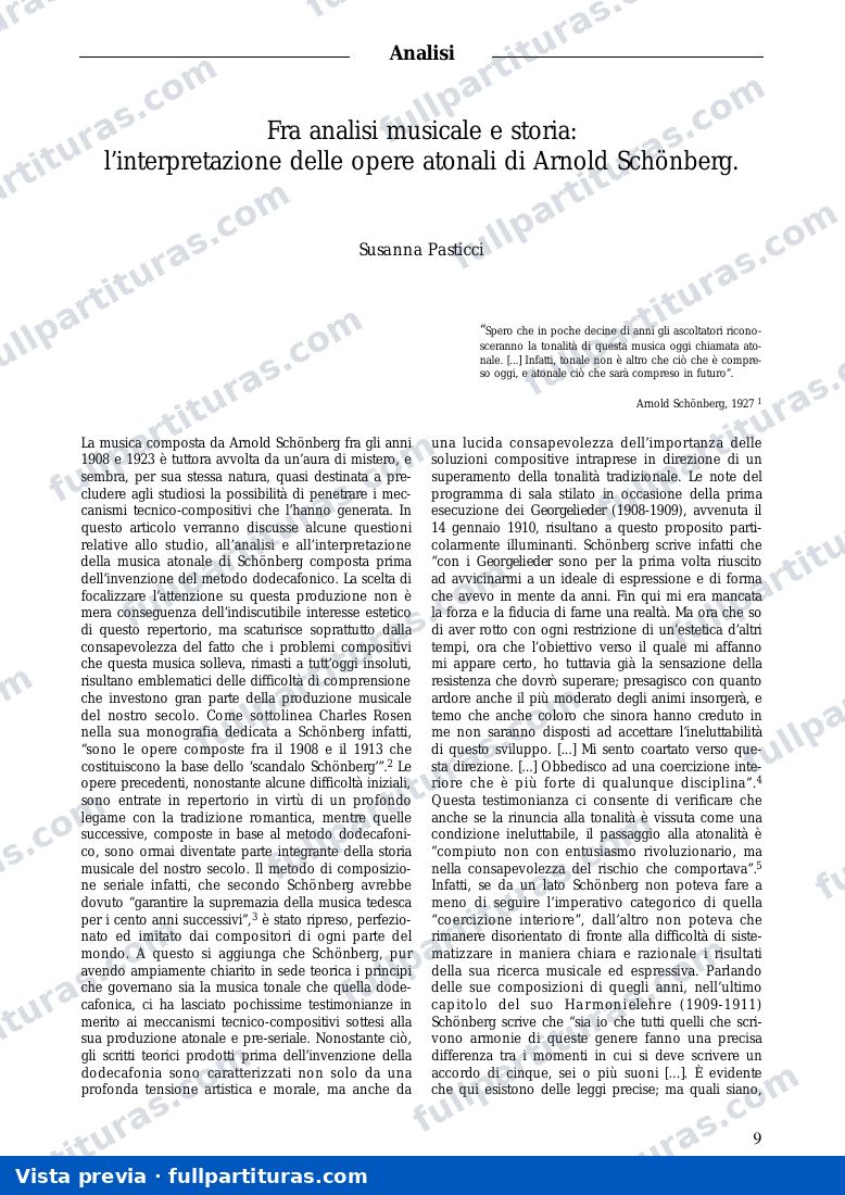 Schoemberg: Interpretazione delle opere atonali — preview