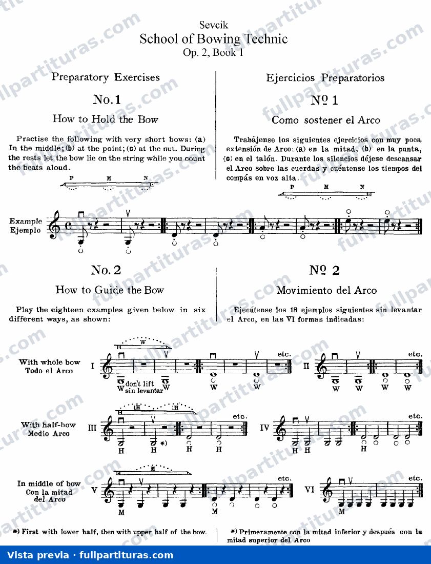 Escuela Técnica del Violín Op. 1: Escuela de Técnica del Arco - Libro 1 Op. 2 — preview