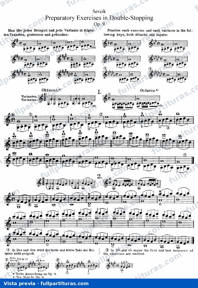Estudios Preparatorios Op. 7: Ejercicios para doble cuerda Op. 9 — preview