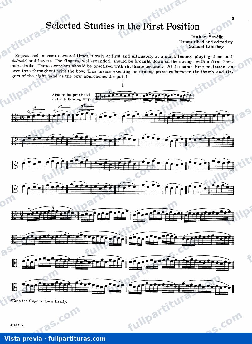 Estudios Preparatorios Op. 7: Selección de estudios en la primera posición Op. 1 — preview