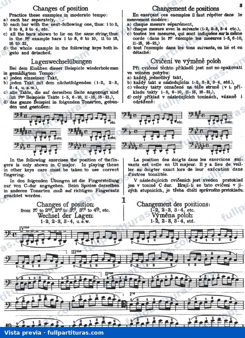 Estudios Preparatorios Op. 7: Ejercicios técnicos (violoncello) — preview