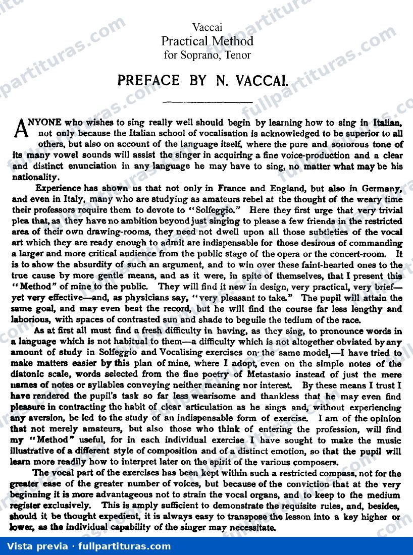 Vaccai: Método Práctico - Tenor — preview