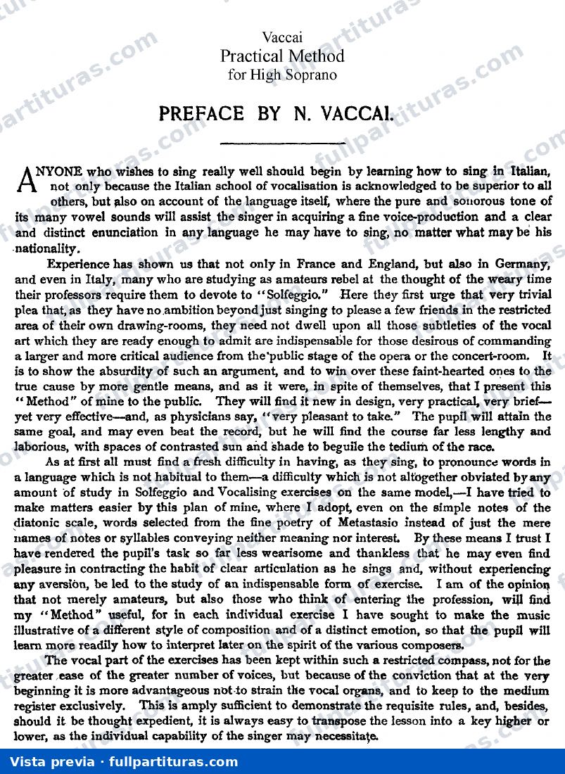 Vaccai: Método Práctico - Soprano — preview