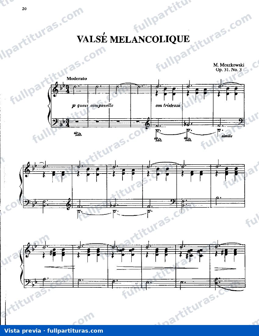 Valse Melancolique Op. 31 Nº 3 — vista previa