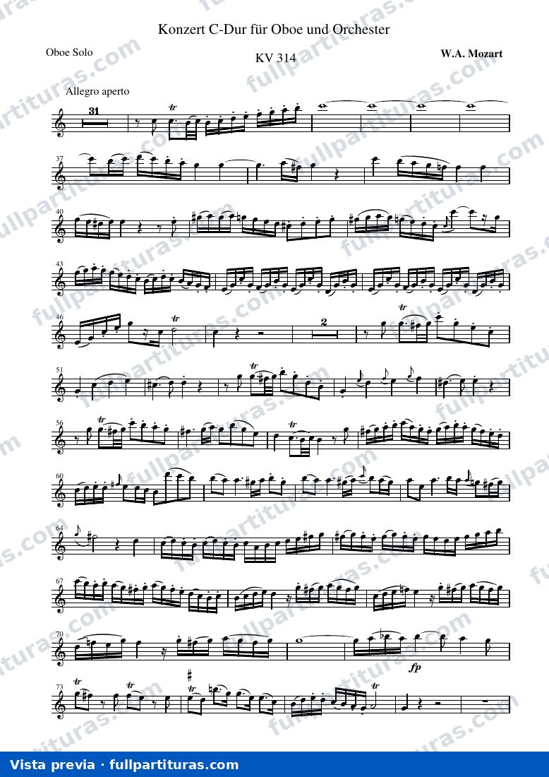 Para instrumentos de vientos: Parte del Oboe — preview
