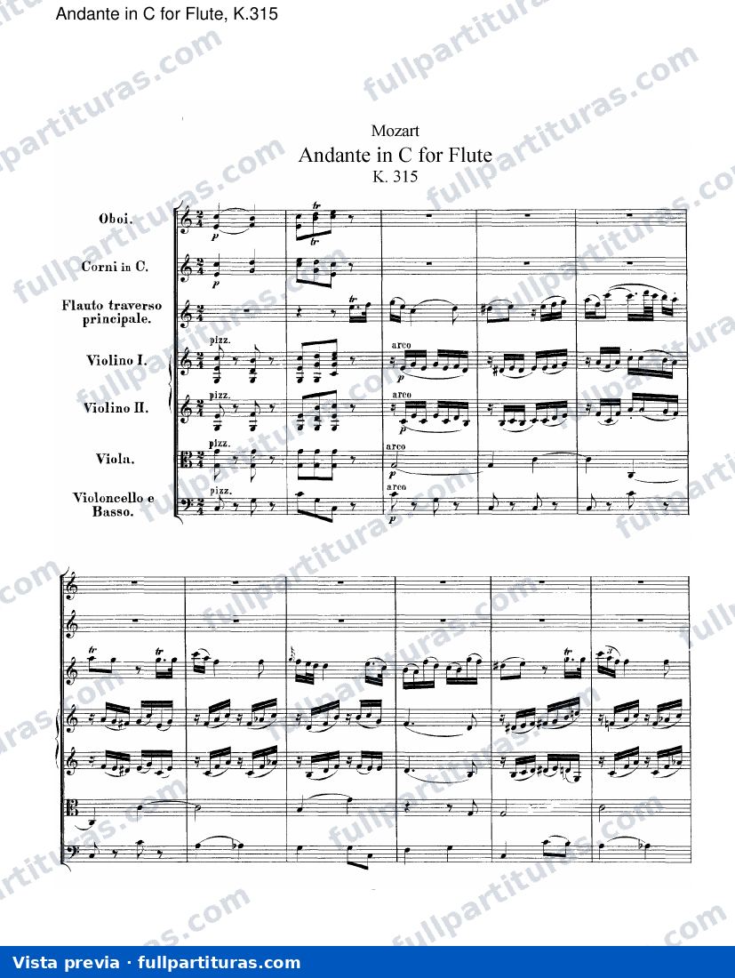 Andante en C para Flauta, Kv.315 — preview