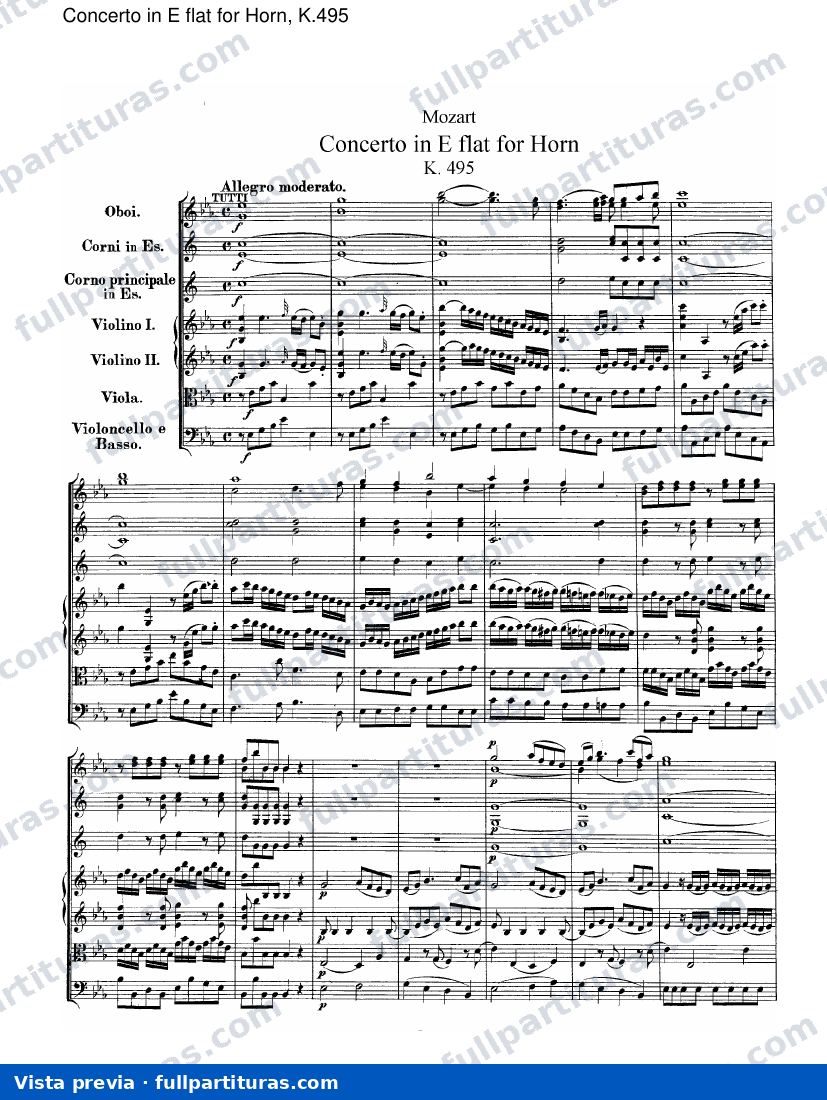 Concierto en E b para Trompa, Kv.495 — preview