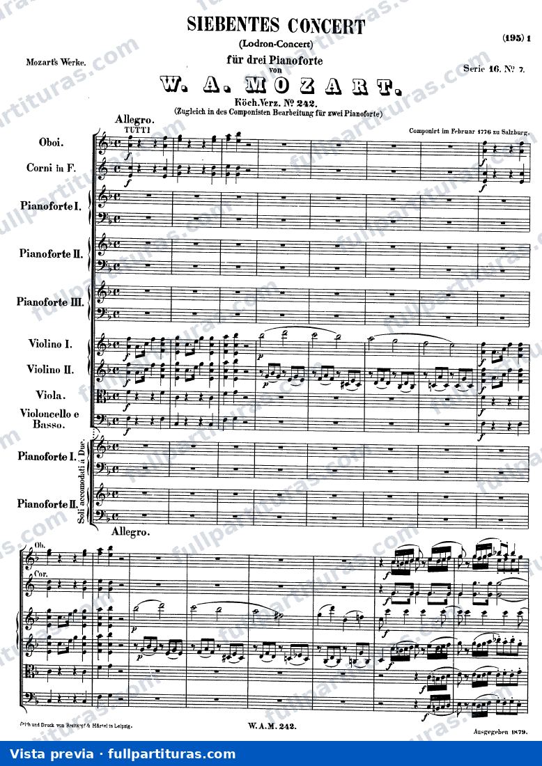 Concierto Nº 7 in F major, K. 242 — preview