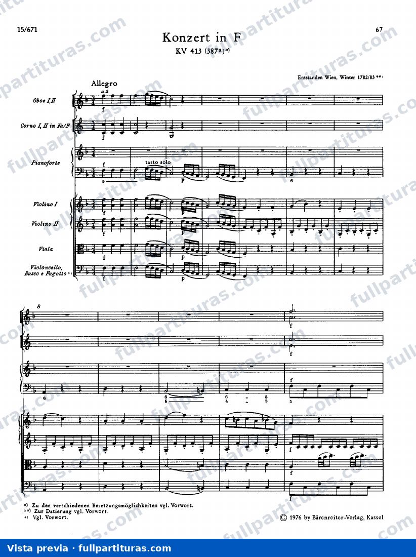 Concierto Nº 11 Kv 413 — preview
