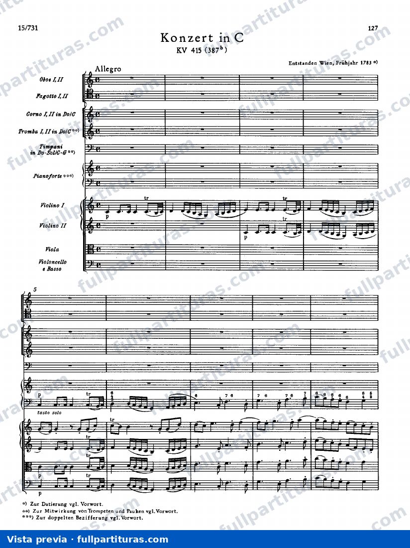 Concierto Nº 13 Kv 415 — preview