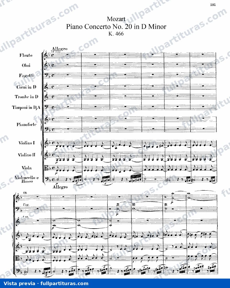 Concierto Nº 20, Kv. 466, D major — preview