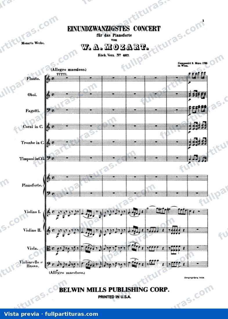 Concierto Nº 21, Kv. 467, C major — preview