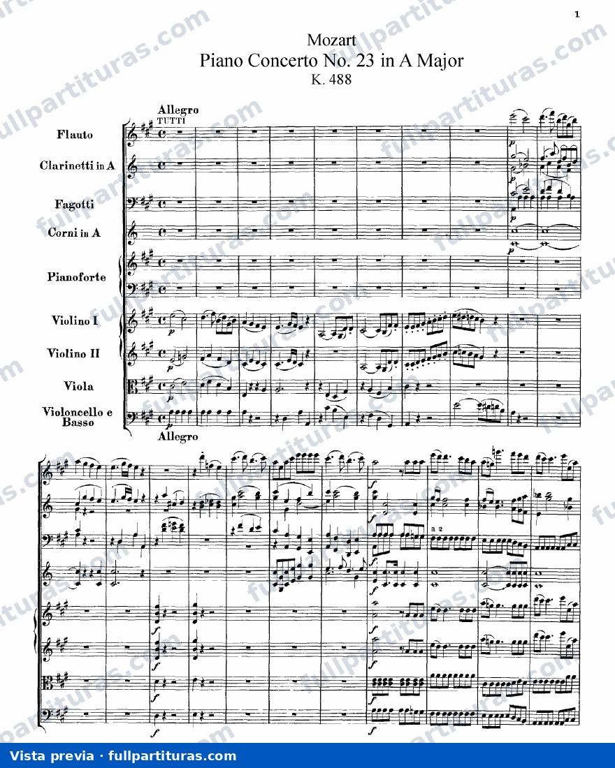 Concierto Nº 23, Kv. 488, A — preview