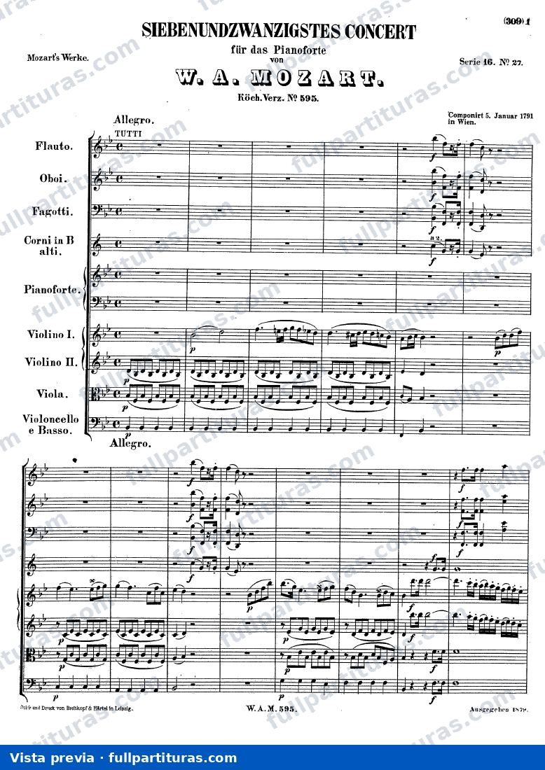 Concierto Nº 27 Kv. 595 — preview