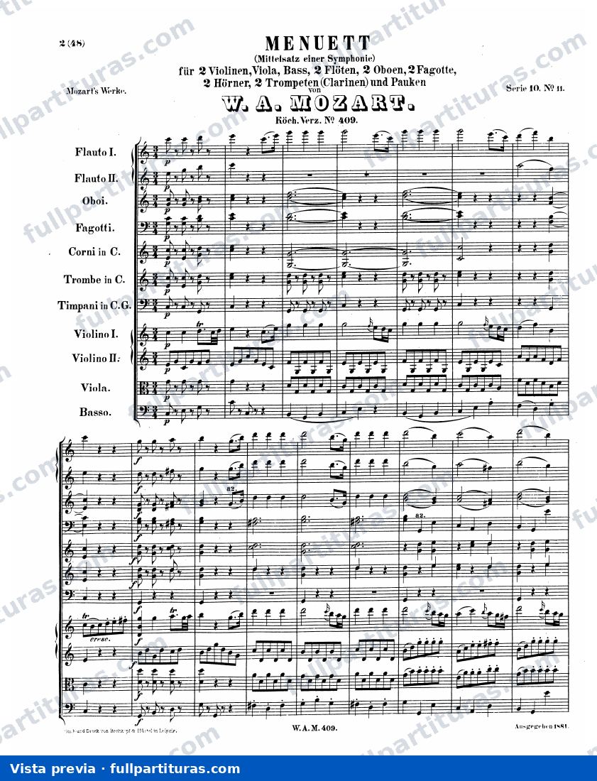 Minuet in C major, K.409/383f — preview