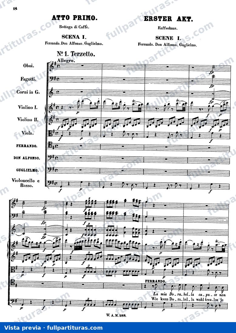 Cosi fan Tutte: Acto I, Escenas 1–4 — preview