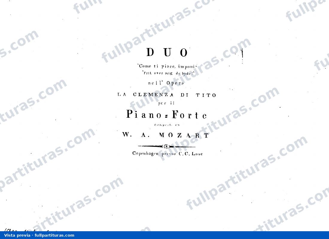 Árias con acompañamiento de piano: Duo "Come ti piace, imponi" — Vorschau