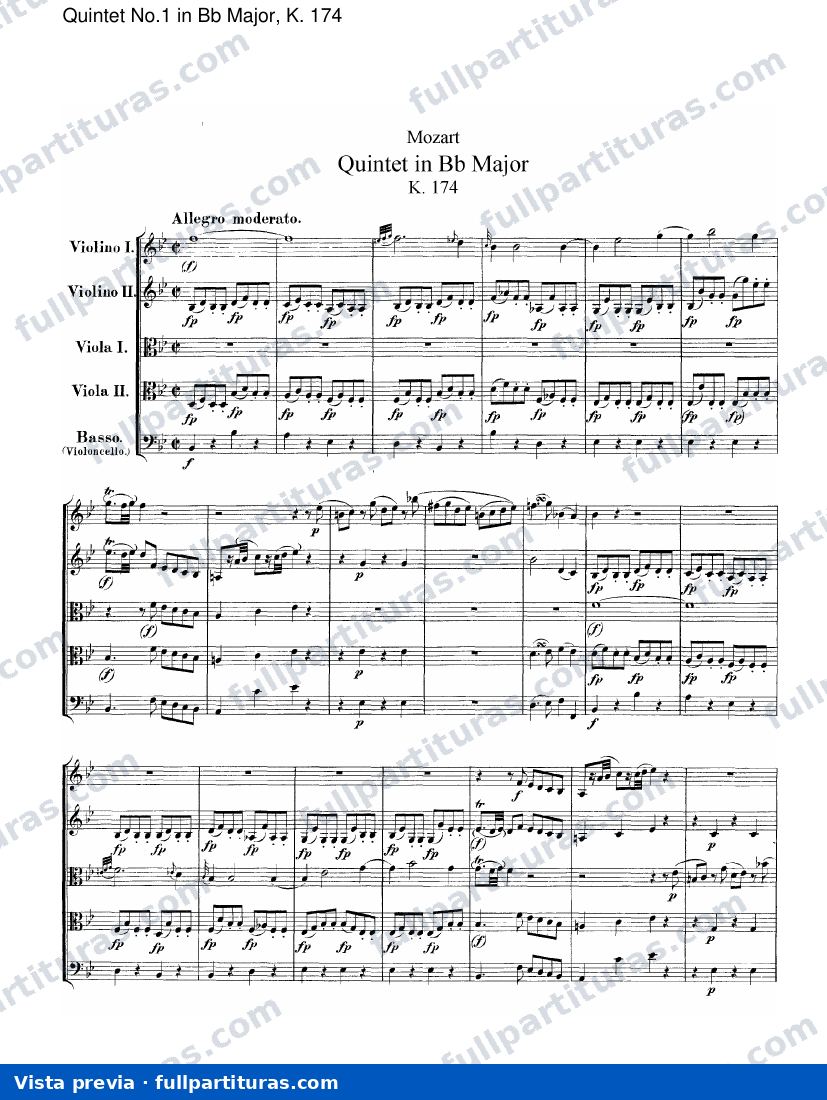 Quintetos: Quinteto No.1 en Bb mayor, Kv. 174 — preview