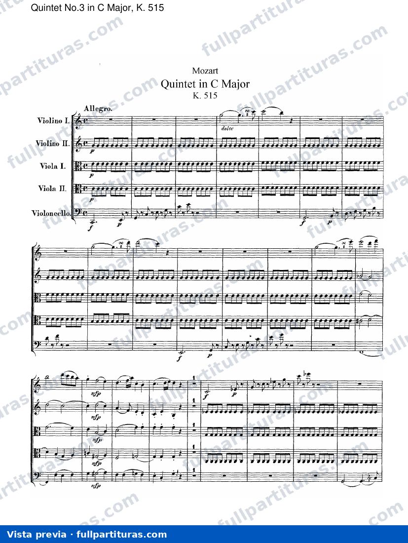 Quinteto No.3 en C mayor, Kv. 515 — preview