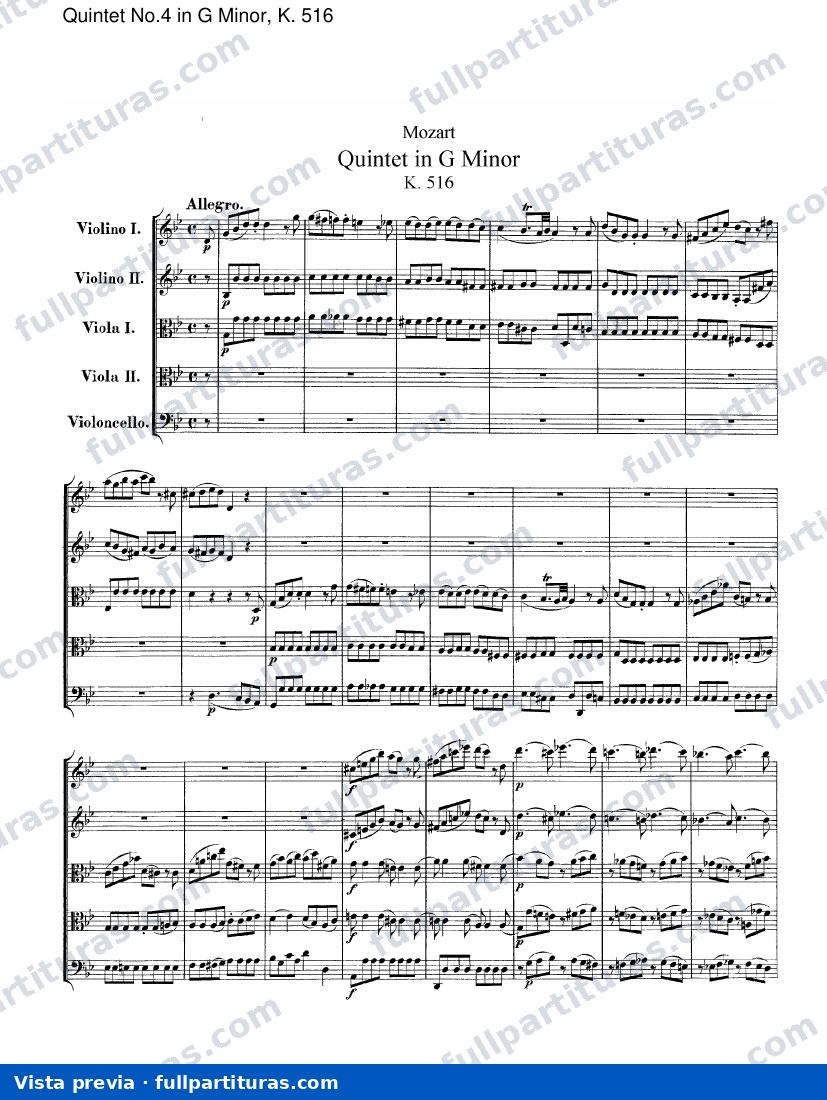 Quinteto No.4 en G menor, Kv. 516 — preview