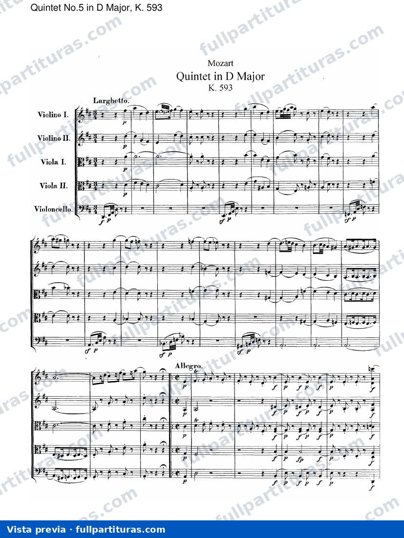 Quinteto No.5 en D mayor, Kv. 593 — preview