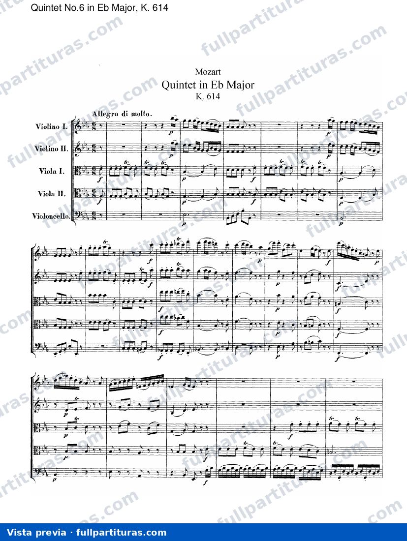 Quinteto No.6 en Eb mayor, Kv. 614 — preview