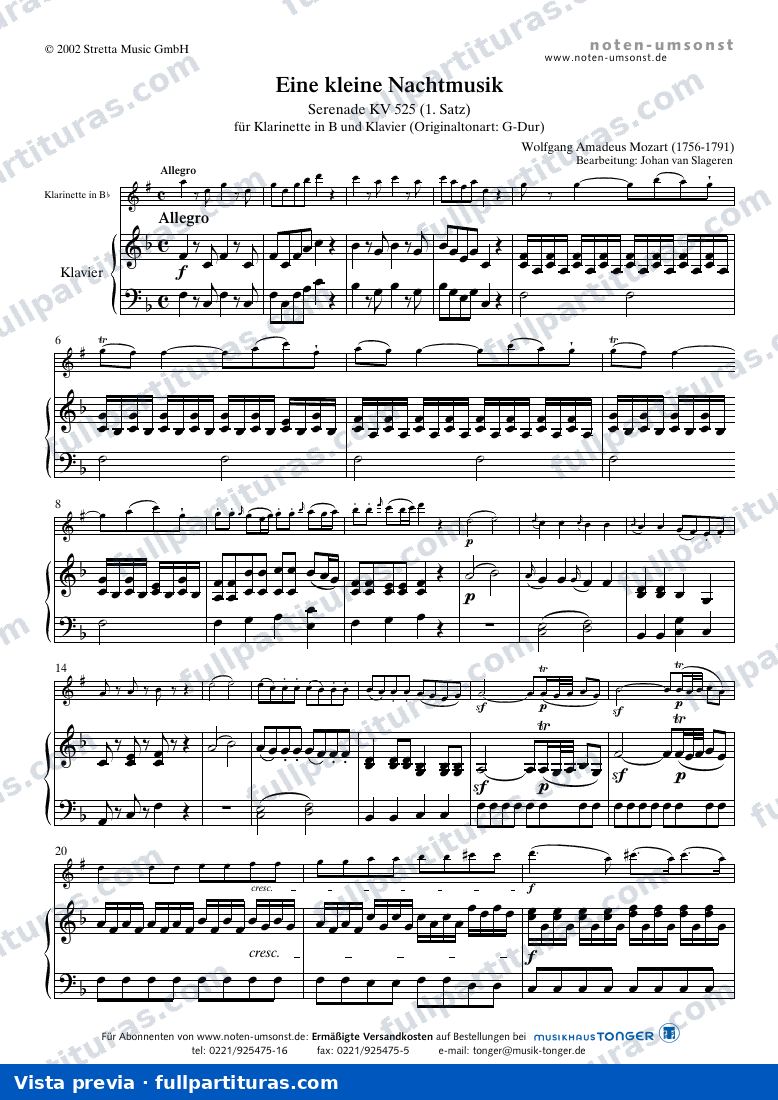 Versión para clarinete y piano — preview