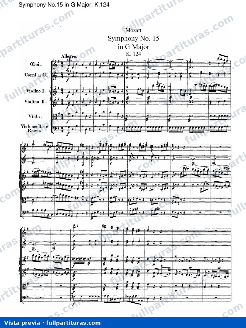 Sinfonía No.15 en G mayor, Kv.124 — preview