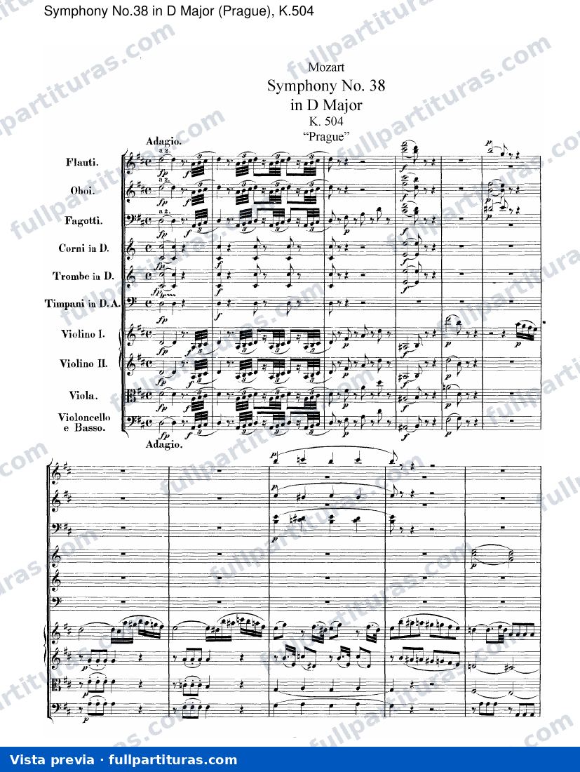 Sinfonía No.38 en D mayor (Prague), Kv.504 — preview
