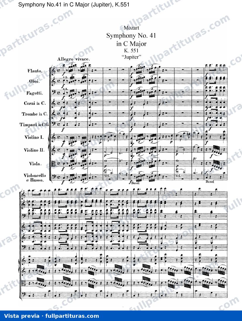 Sinfonía No.41 en C mayor (Jupiter), Kv.551 — preview