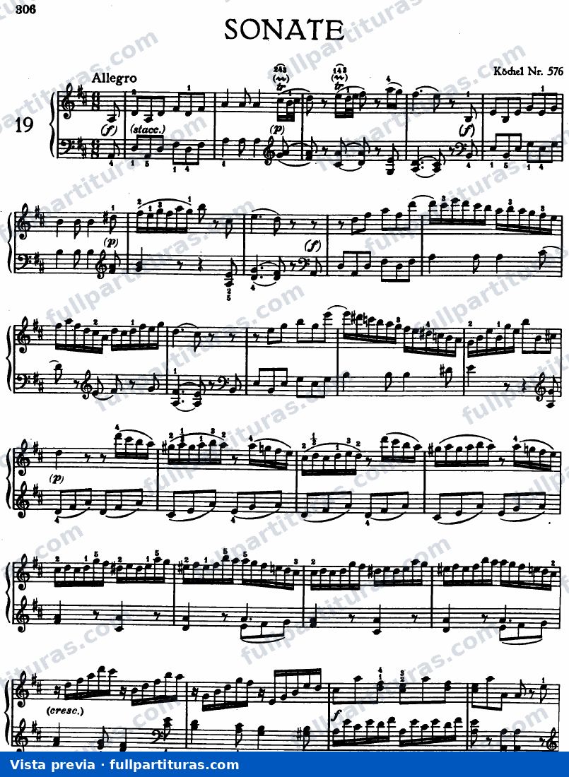 Sonata KV 576 — preview