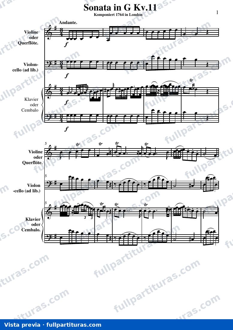 Sonate in G Major KV 11 — vista previa