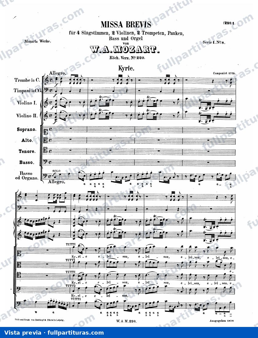Missa Brevis Kv.220 — preview
