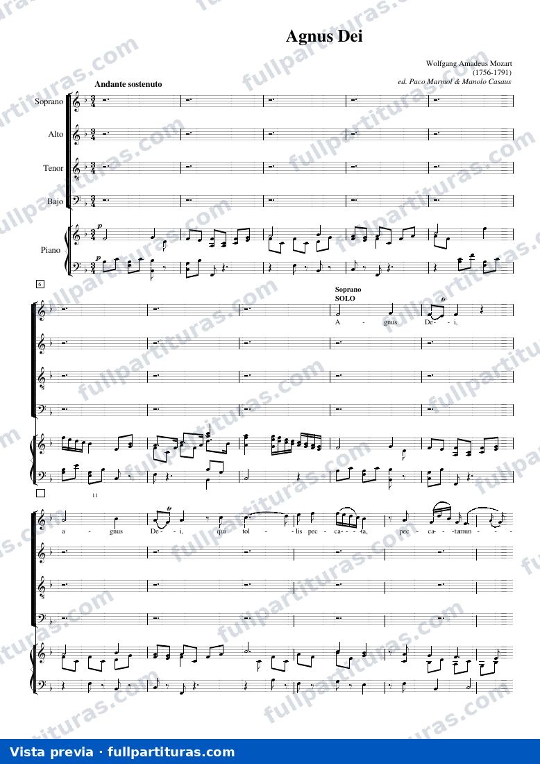 Versión 1 con acompañamiento de teclado: Agnus Dei — preview