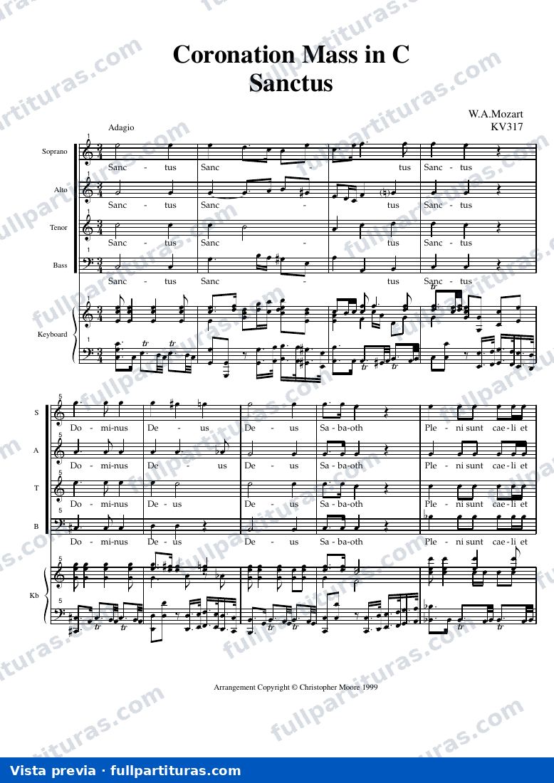 Versión 2 con acompañamiento de teclado: Sanctus — preview