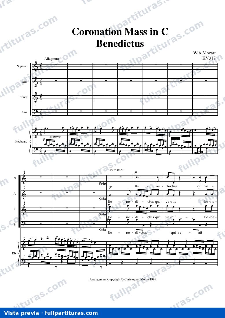 Versión 2 con acompañamiento de teclado: Benedictus — preview
