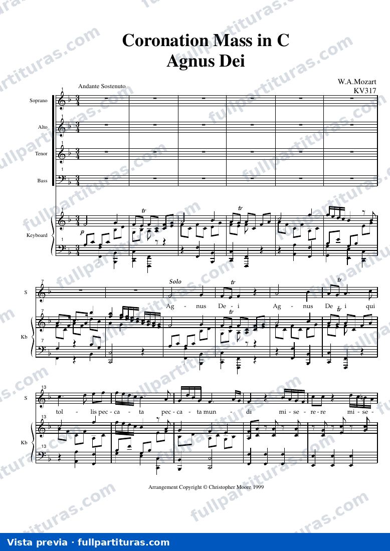 Versión 2 con acompañamiento de teclado: Agnus Dei — preview