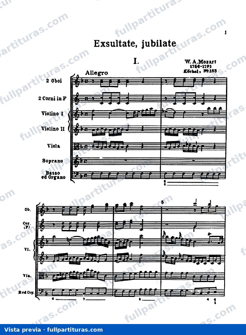 Exultate Jubilate KV 165 — preview