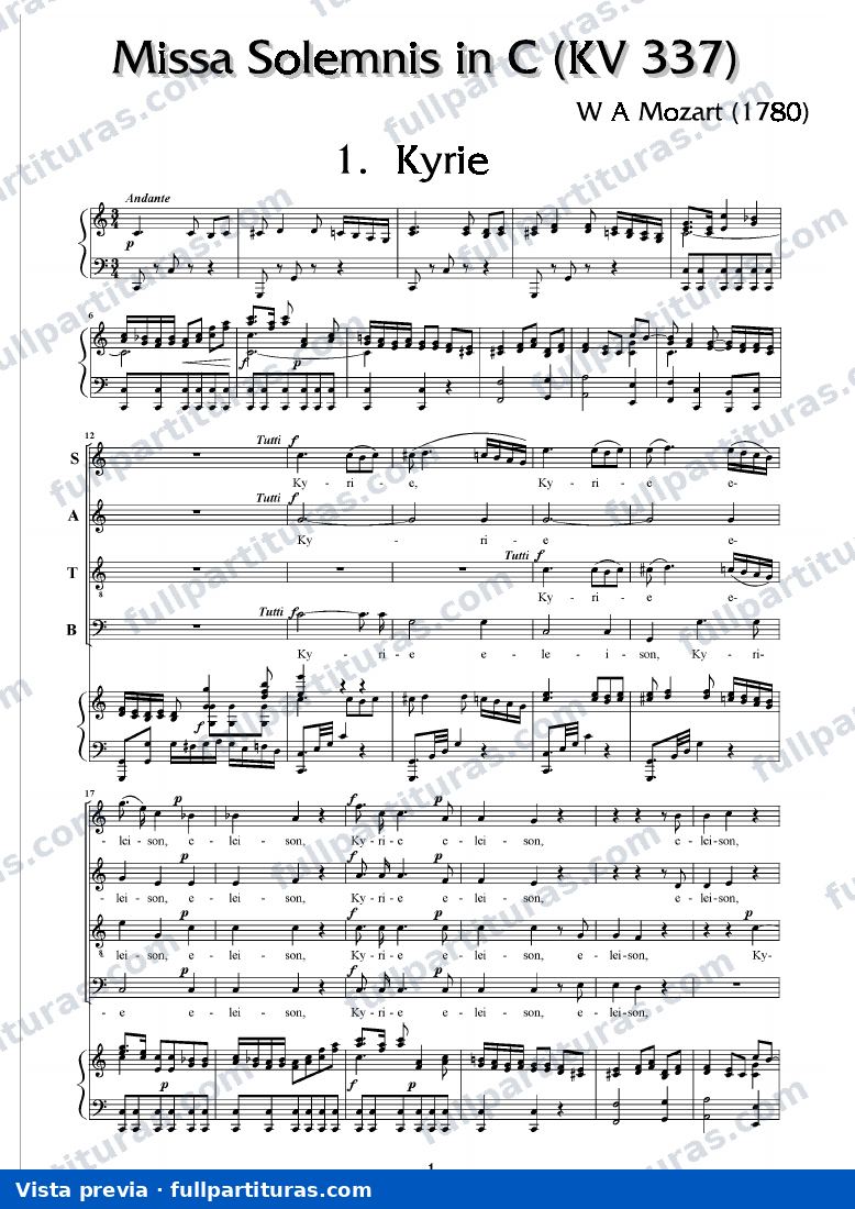 Misa Solemnis en do menor Kv 337 — preview