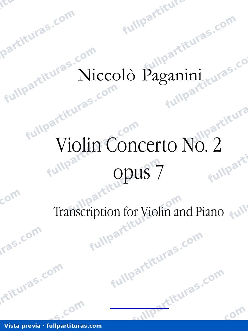 Concierto Nº 2 para Violín y Orquesta — preview