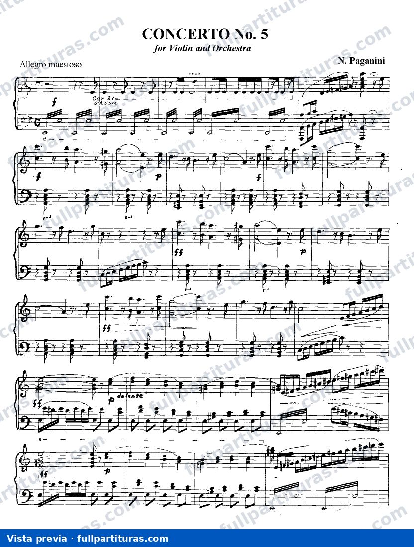 Concierto Nº 5 para Violín y Orquesta — preview