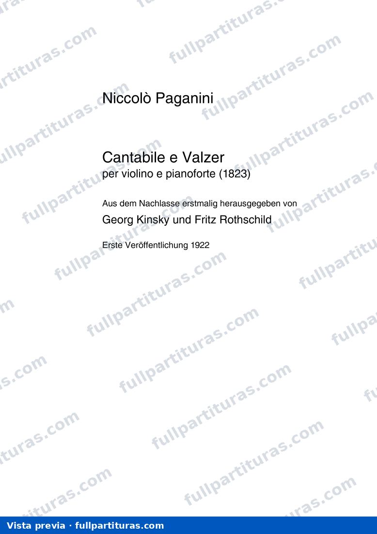 Centone di sonate 6 sonatas para violín y guitarra: Cantabile e Valser, Op.19 — preview